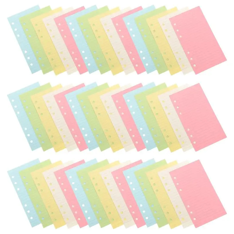 50 Sheet A5 A6 Loose-leaf Colorful Refill Inner Page Line Blank Grid Inner Page Stationery Planner Note Book Filler Paper