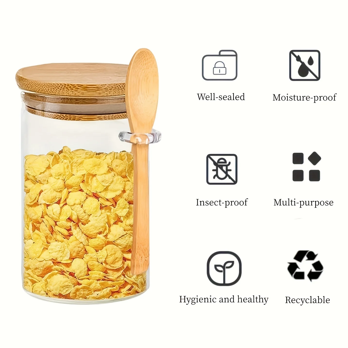 Buy Wholesale China Kitchen Large Airtight Bulk Borosilicate Glass Food Storage  Container Jars With Lids & Glass Food Storage Container Jars at USD 3.5