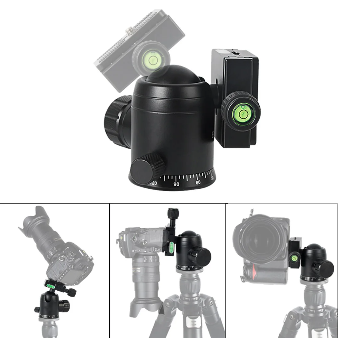 360 Panoramic Tripod Head Camera Phone Video Mini Tilt Pan 1/4 Screw Mount Universal Ballhead for Arca Swiss SLR Monopod Adapter camera adapter tripod ball head camera head adapter camera panoramic head