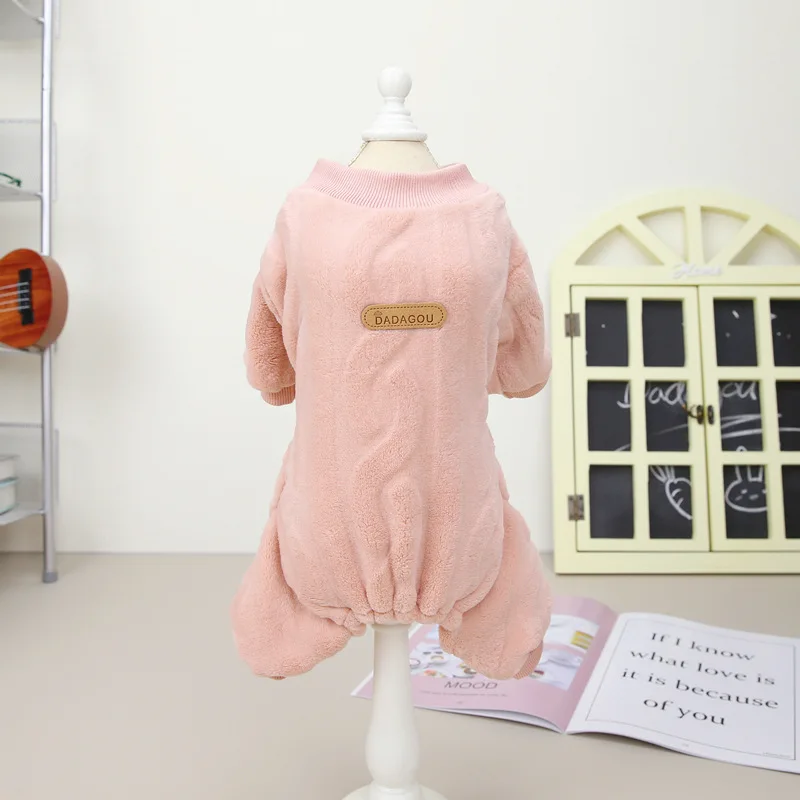 Warm Fleece Dog Jumpsuit Pajamas Small Medium Dogs Cats Chihuahua Yorkie Shih Tzu Pug Poodle Outfits