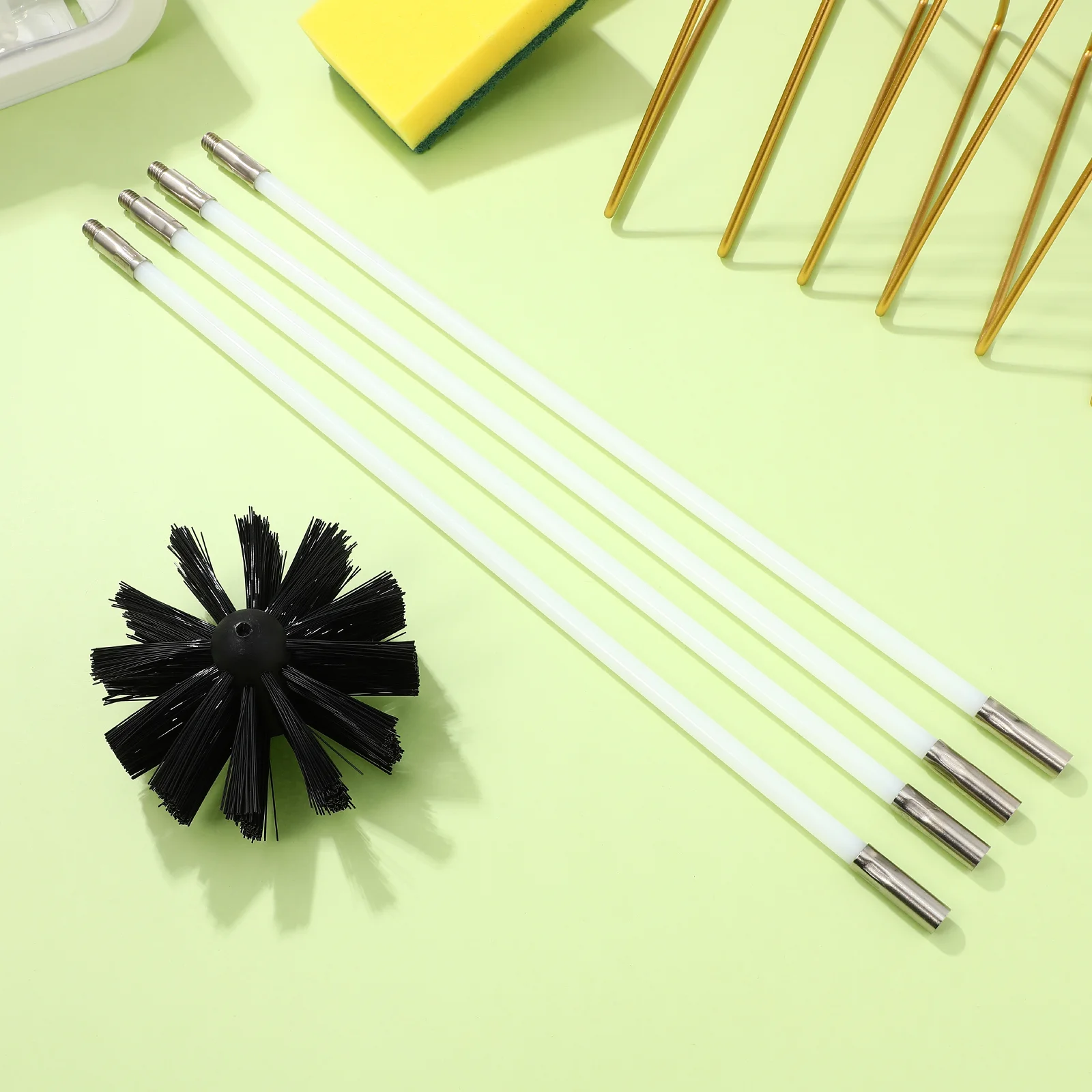 나일론 굴뚝 브러시 벤트 드라이어 덕트 청소 키트, 린트 클리너, 세탁기 진공, 도구 파이프용 튜브 포함