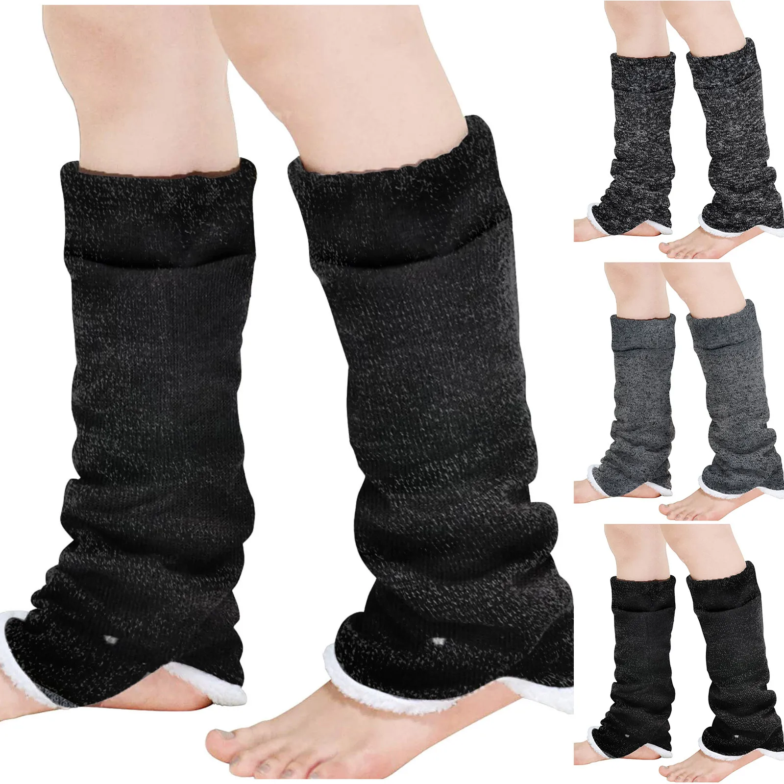 2022 Womens Fashion Winter Plush Leg Warmers Legging Knee High Socks