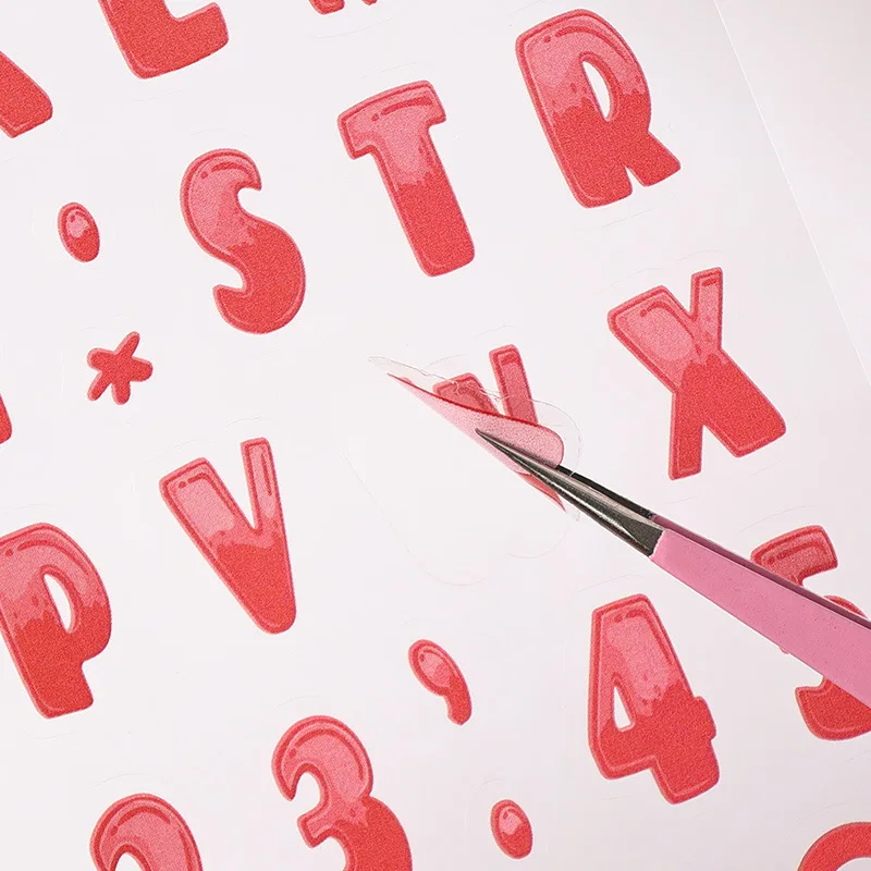 레인보우 알파벳 PET 스티커 8장 대형 방수 글자 데칼 저널 스크랩북 공예 DIY용