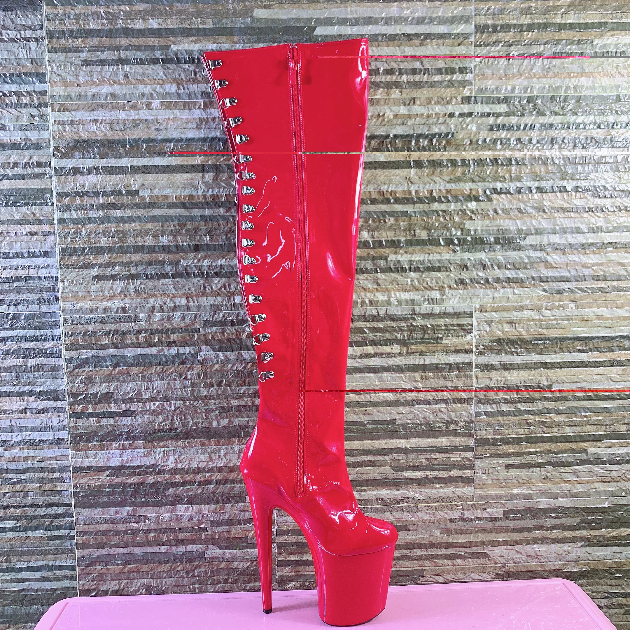 

20cm high heel over the knee pole dancing boots, thigh-high boots, 8-inch high heel sexy women's dance shoes