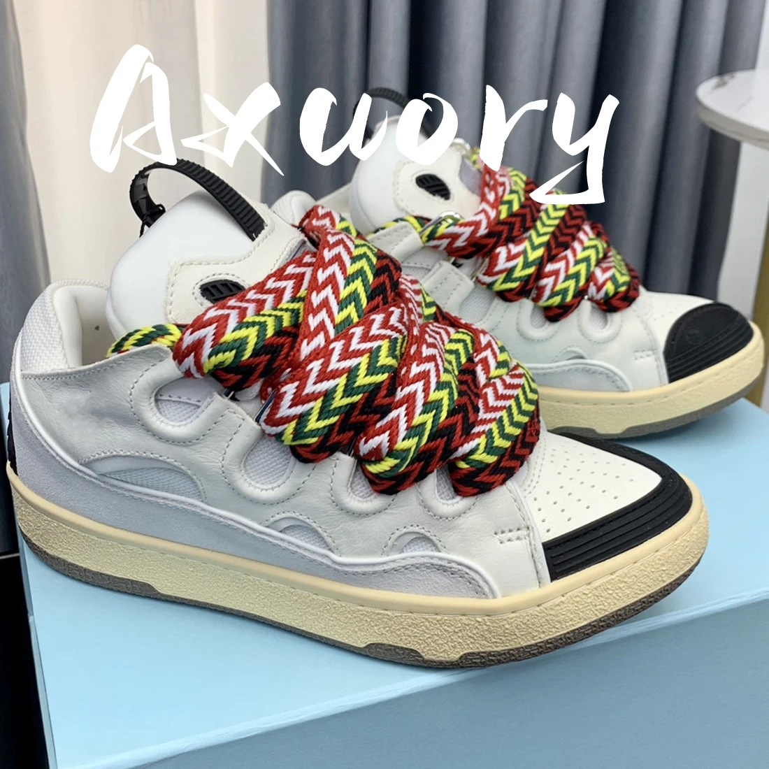 Men's Casual Shoes Women's Casual shoes  Sneakers Winter Style Thick Tongue Design Colored Shoelaces