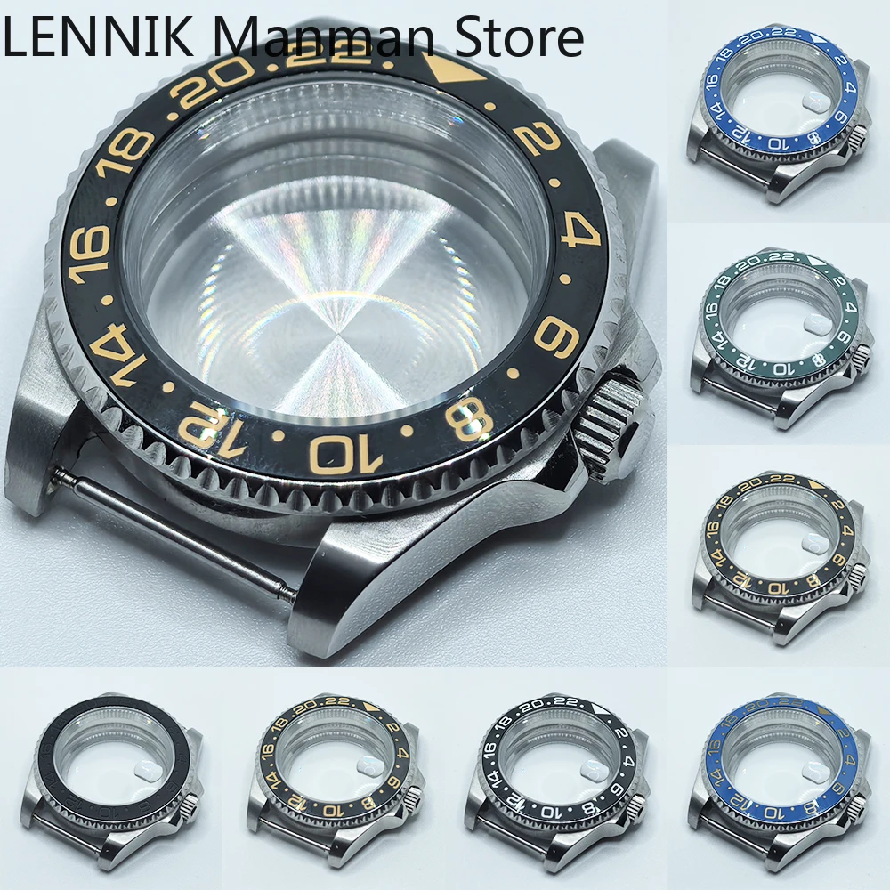 40mm Black PVD Watch Case with Transparent Back Glass
