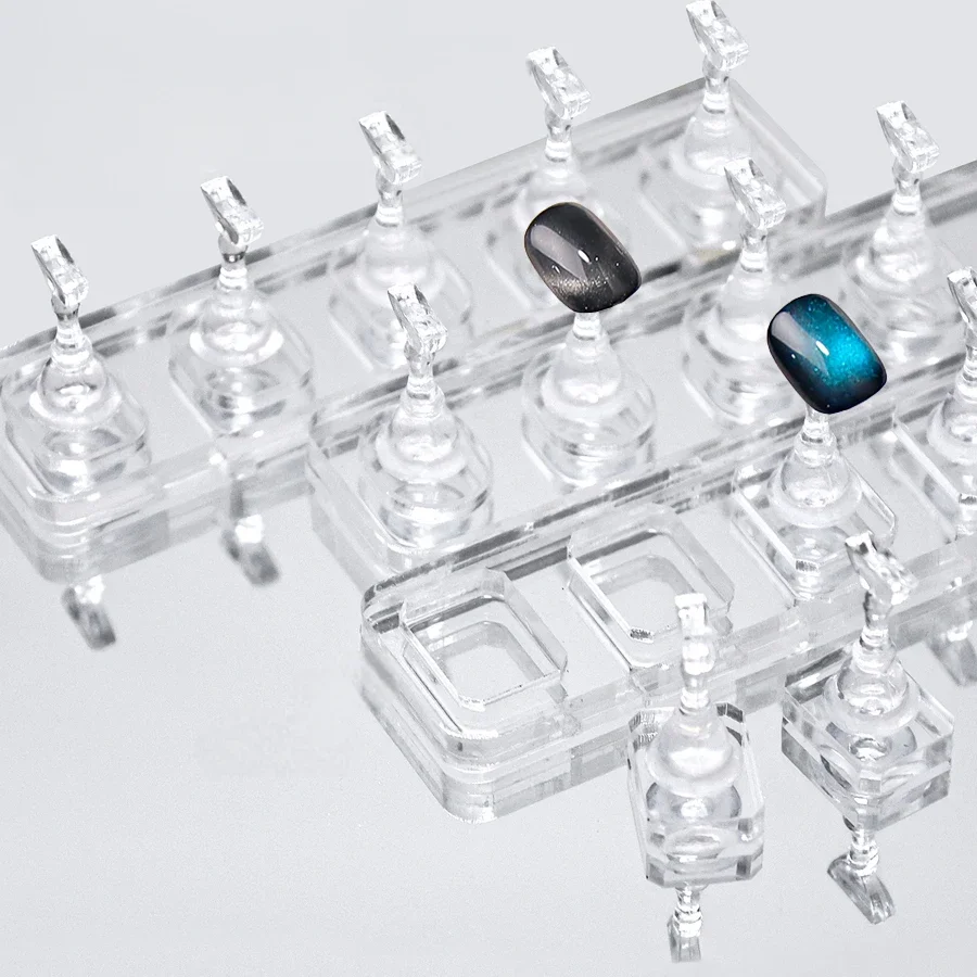 Transparent Acrylic Nail Practice Base Tray Beginner Stand for Artificial Nails Manicurist Tools Display Board