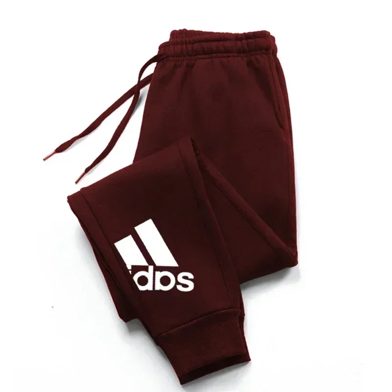 Calça comprida de lã masculina, moletom casual, jogging bottoms, calça esportiva fitness, estampa da moda, outono e inverno, 13 cores