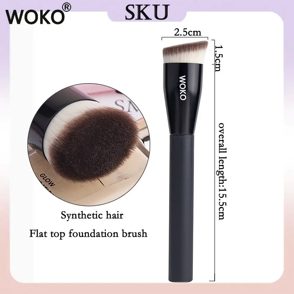 Flat Top Foundation Makeup Brushes Flat Angled Synthetic Hair Face Contour Foundation Liquid Cream Bronzer Buffing Makeup Tool 3