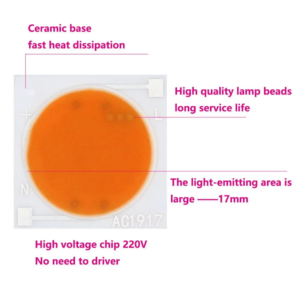 5PCS Led chip Grow light 30W 20W 10W 220V Full Spectrum LED Ceramic Chip For tent Growbox Lighting grow indoor Greenhouse DIY