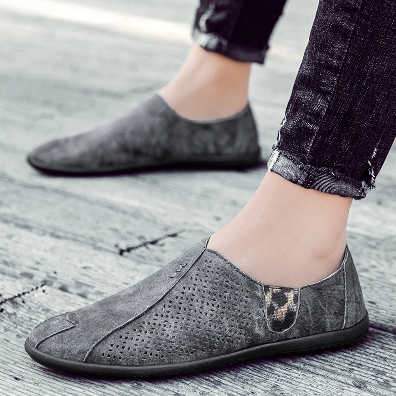 

men loafers Breathable Men Driving Shoes Spring Autumn New Style Breathable slip on Men's Peas Shoes men British Sneakers