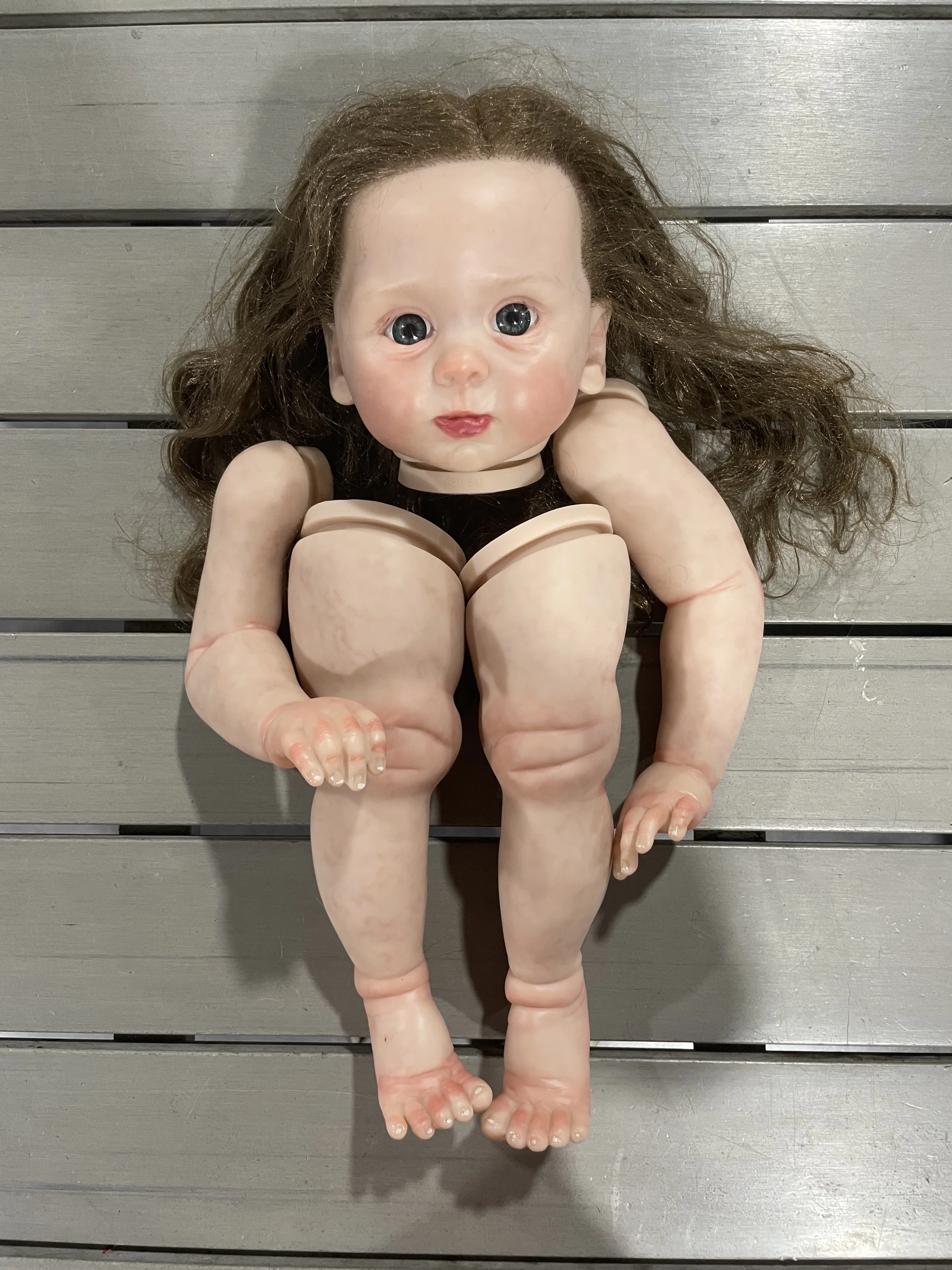 FBBD 100%Artist Hand Painted Kit Bebe Reborn Adelaide 24‘’ WIth Hand-Rooted Hair Unassembled Kits Toys For Children 32inch bebe reborn doll kit dimple without connectors popular rare limited sold out edition with body and eyes unpainted kits