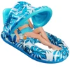 Inflatable Floating Bed with Sunshade Inflatable Water Sleeping Bed Floating Lounger Air Mattress for Swimming Pool Party 1