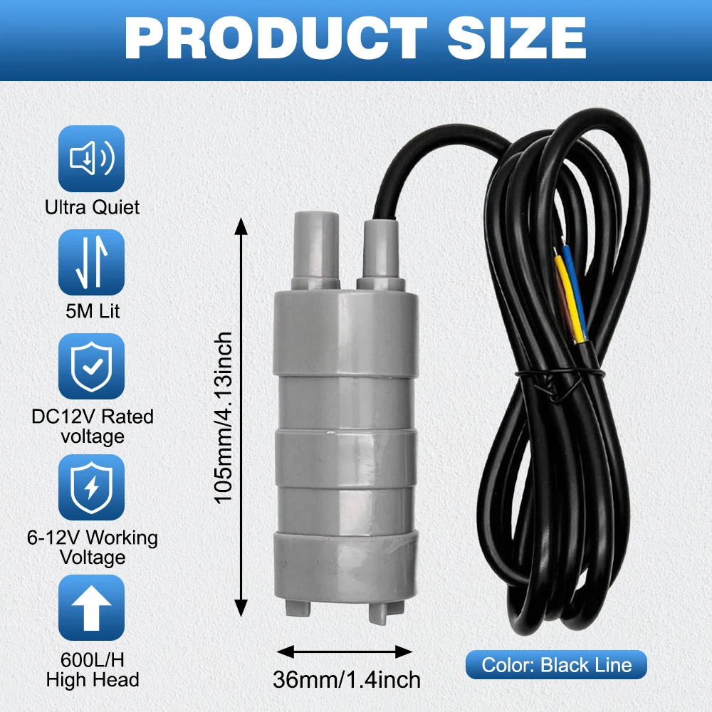 High Flow Submersible Water Pump Replacement Pump for Thetford Toilets C200 C200CW C2 C400 RV Spare Parts