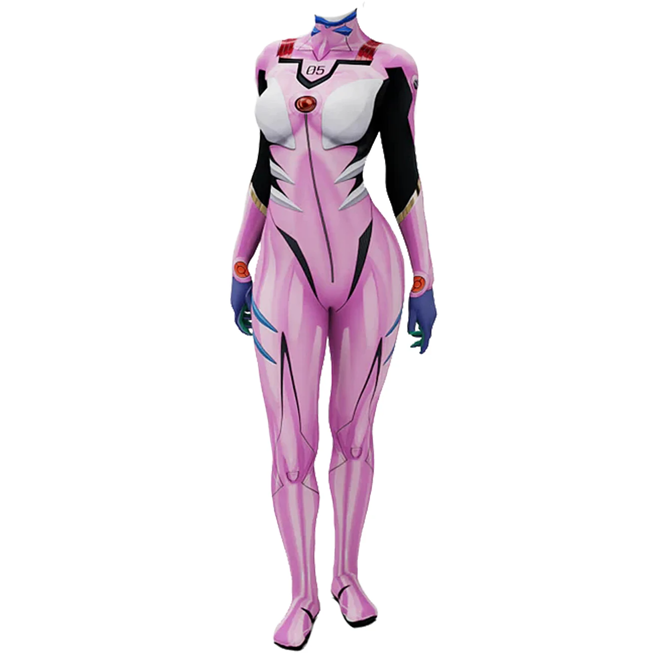 Neon Genesis Evangelion: Mari Makinami Illustrious | Unit-05 Pilot Suit Cosplay Costume 24 Spandex Zentai Bodysuit Cosplay Costume for Women