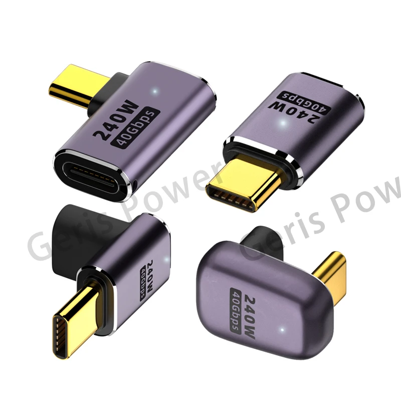 Переходник USB C на Type C, 90 градусов, PD240W, USB 4,0, 40 Гбит/с, Thunderbolt3, OTG адаптер 8K @ 60 Гц, адаптер для быстрой зарядки и передачи данных для MacBook