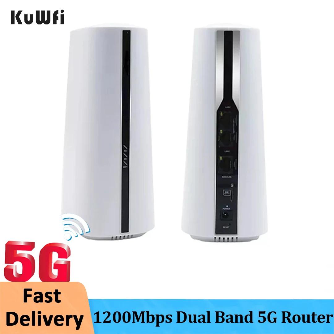 KuWFi 5G Dual Band 1200Mbps WiFi Router with SIM Card Slot Wireless CPE ...