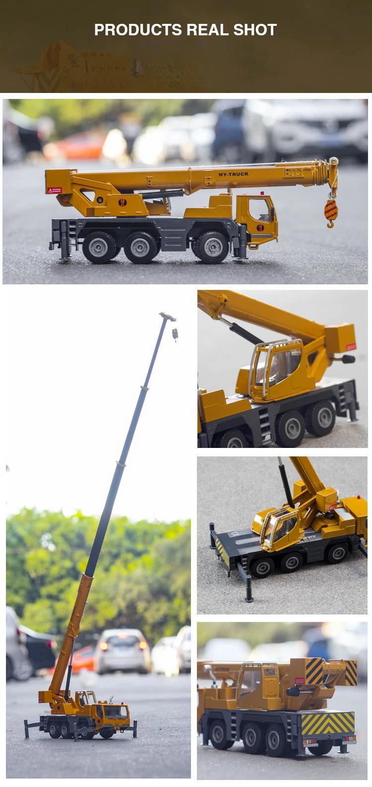 Vinç Kamyonu 1/50 İş Makinesi Ölçekli Diecast Model Araba 