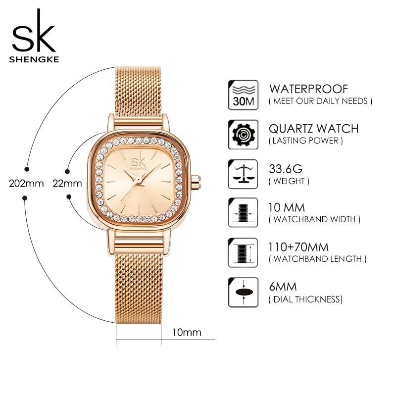 Shengke Fashion Design Golden Women's Quartz Wristwatches New Elegent Woman Watches Top Luxury Ladies Clock Reloj Mujer Montre