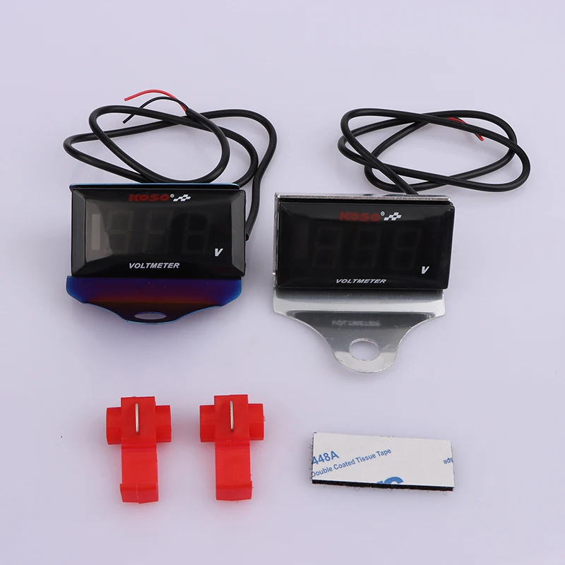 

Motorcycle DC 12-150V Digital Voltmeter LED Display Waterproof Voltage Tester Battery Moniter Gauge With Bracket