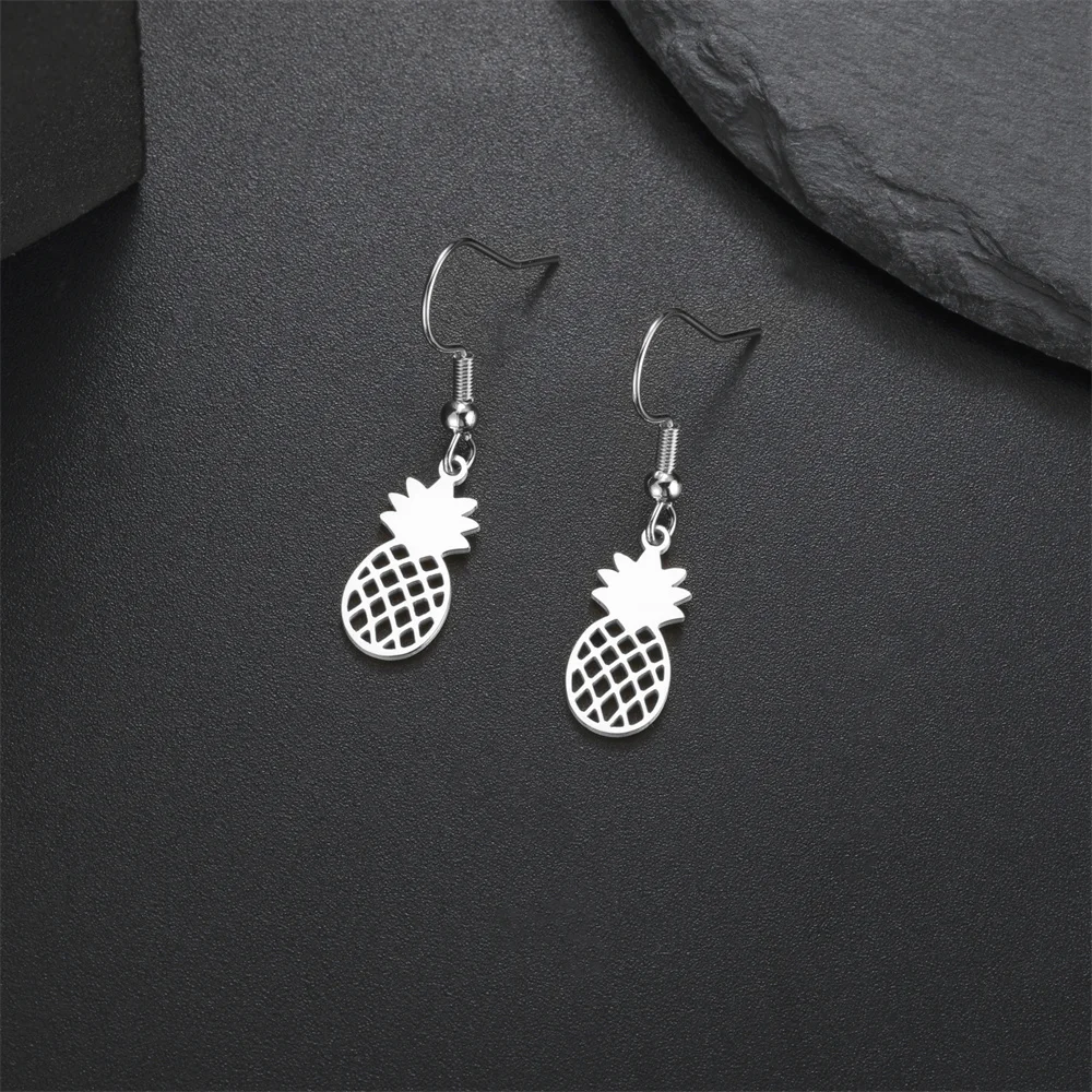 Edelstahl baumeln Creolen für Frauen Ananas Anhänger Tropfen Ohrringe Mode Charms Party Schmuck beste Geschenke Großhandel – Detail 5