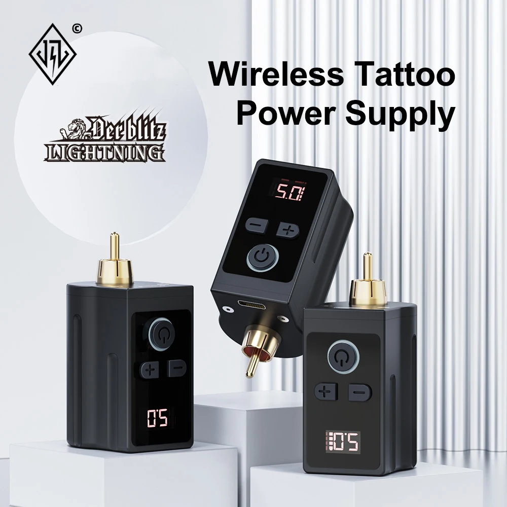 JZ 2022 New Line Wireless Tattoo Power Supply Portable RCA Connection