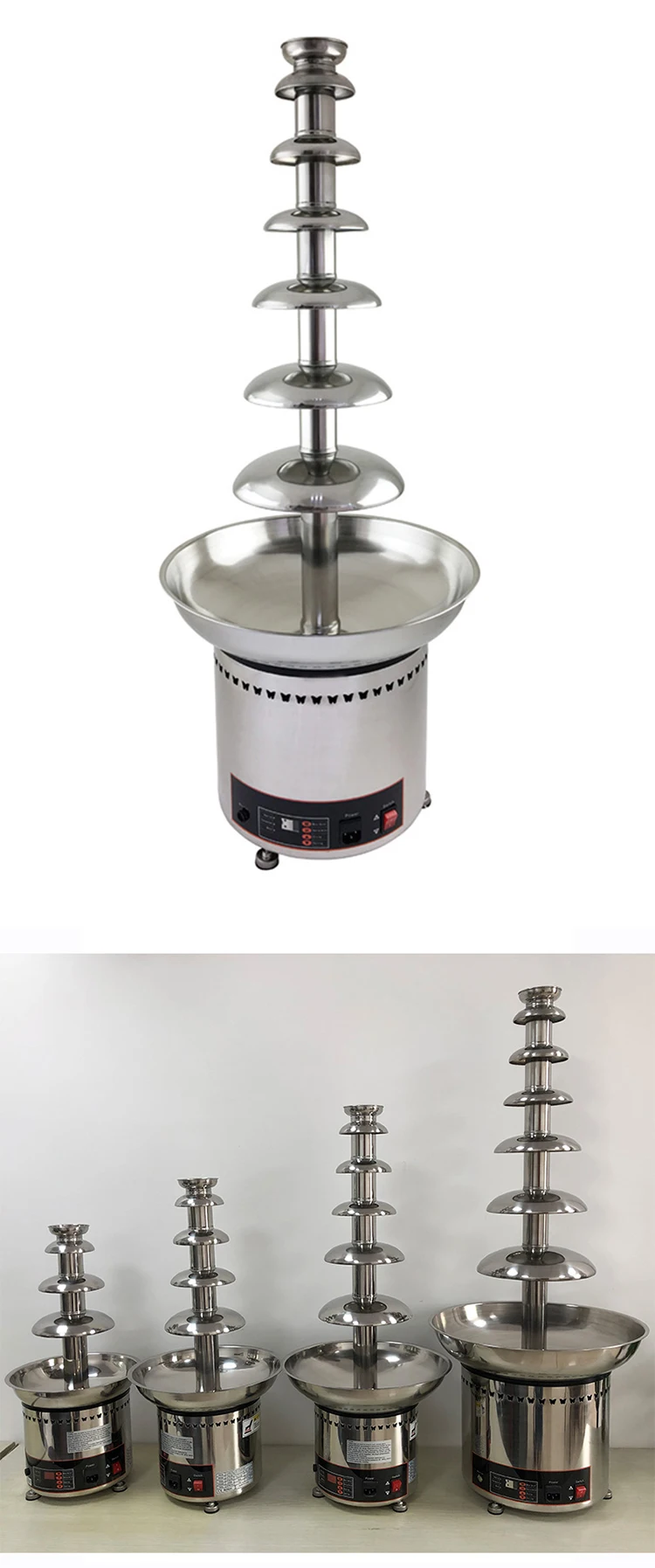Description Picture 4 of itemProfessional Commercial Stainless Steel Chocolate Waterfall Fountain Machine
