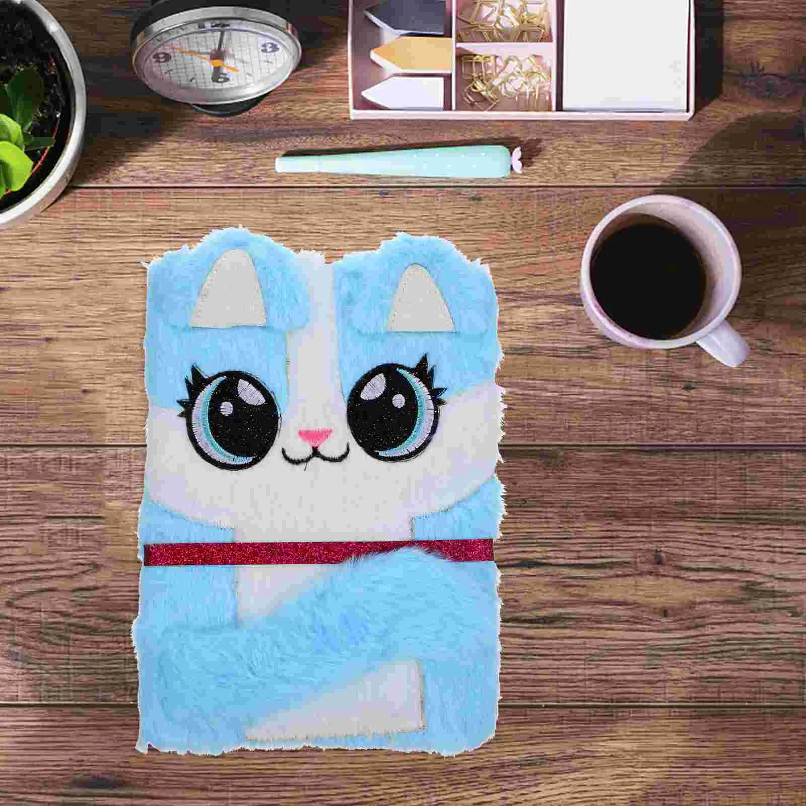 

Fuzzy Plush Notebook A5 Fluffy Diary Girls Cute Fox Notebook Cartoon Cat Journal