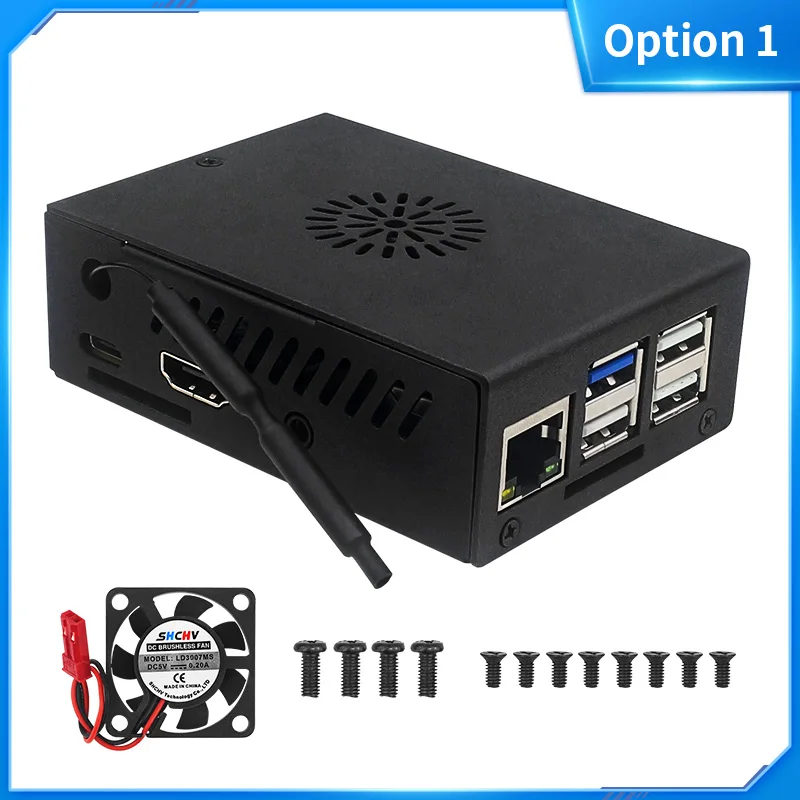 New / Old Orange Pi 3B Case Metal Shell with Fan Optional Antenna Aluminum Heati