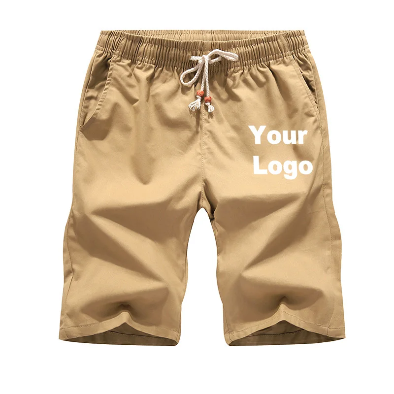 

Men Custom Logo Summer Shorts Men Beach Shorts Homme Quality Bottoms Elastic Waist Fashion Boardshorts