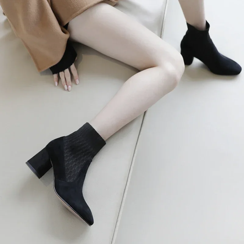 Pointed Ankle Boots Winter Women New Casual Chelsea Boots Women