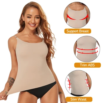 Women Tummy Control Shapewear Smooth Body Shaping Camisole Tank Tops Slimming Underwear Seamless Compression Body Shaper Vest