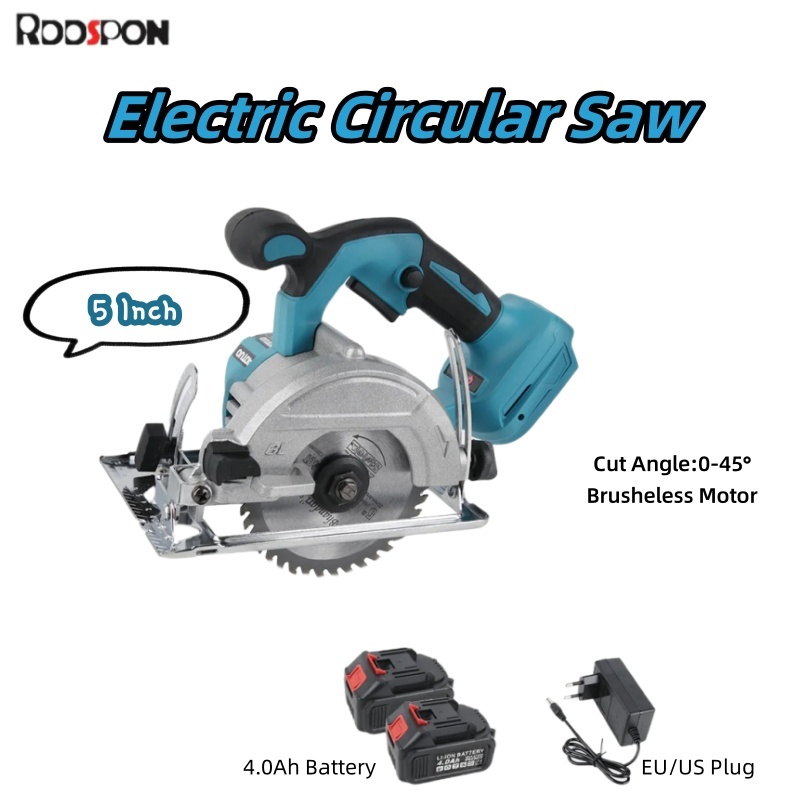 Electric Circular Saw Brushless Handheld Saw Woodworking Charging Cutting Machine Household Handheld Saws for Makita 18V Battery