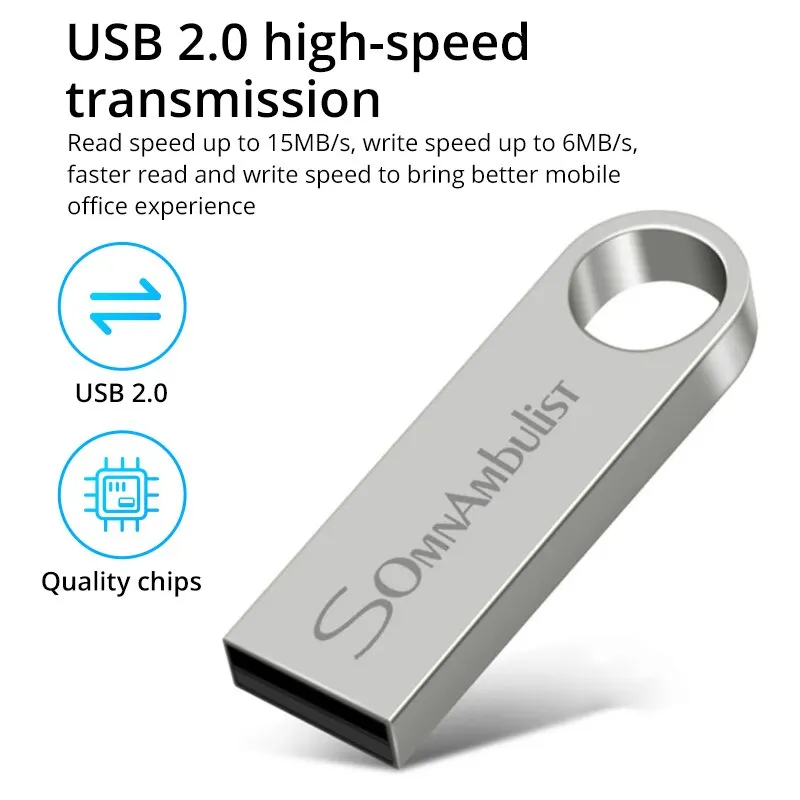 Clé USB SomnAmbulist 32 Go, 64 Go, 128 Go, USB 2.0 haute vitesse pour PC, mini clé USB mobile 16 Go, 32 Go, 64 Go, 8 Go, 4 Go 2