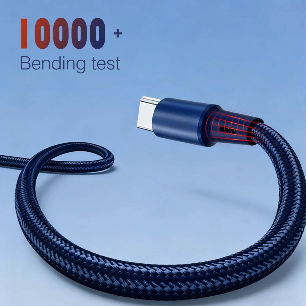 UGOURD PQ/QC 60W 타입 C to C 케이블 USB C 고속 충전 케이블 울트라 소프트 블루 오렌지 브레이디드 파워 코드 삼성 화웨이 태블릿용