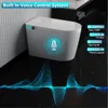 Smart Toilet with Voice Control, AUTO Open&Close, Wider Heated Bidet Toilet Seat with Soft-close, Warm Water and Air Drying 2