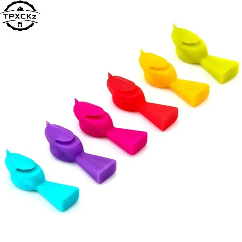 6PCS Multicolor Bird Shape Wine Glass Markers Drinking Cup Identifier Sign Mark Food Grade Silicone Party Supplies Drink Charms