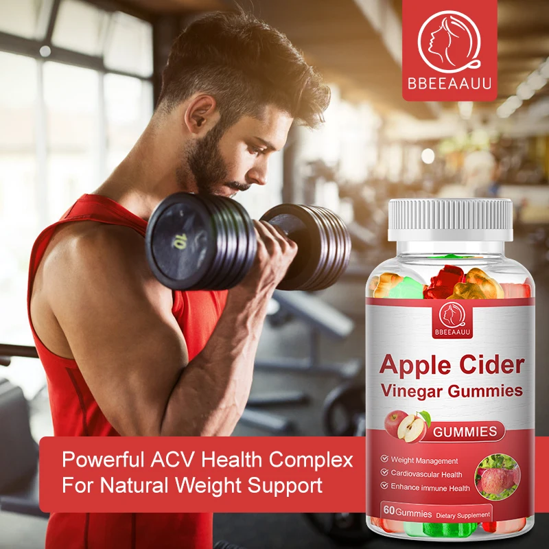 BBEEAAUU Apple Cider Vinegar Gummies Weight Management Burning Fat Relieve Bloating Constipation Lose Fat Women & Men