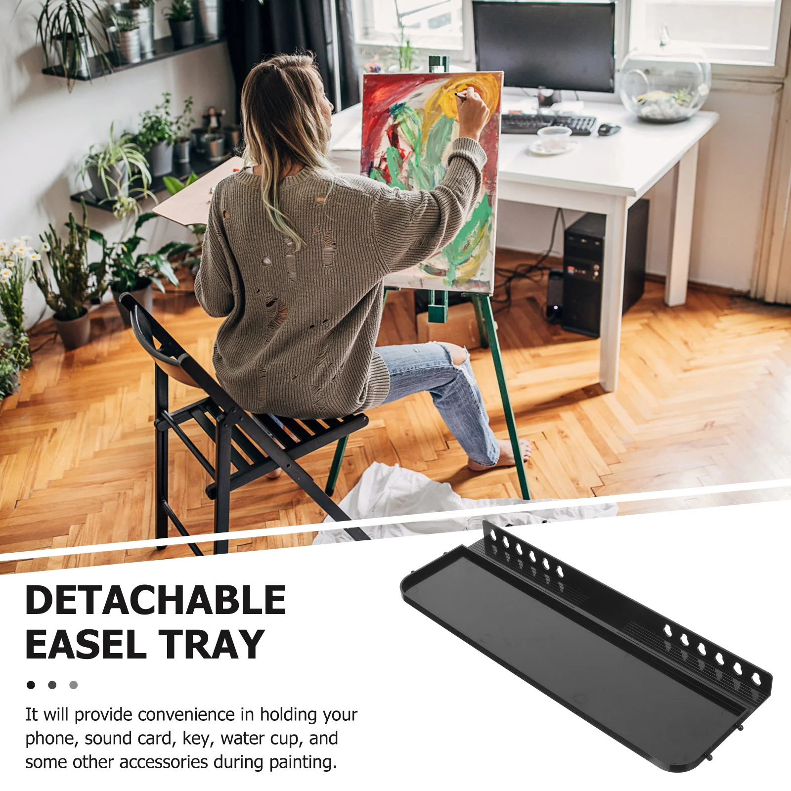 Foldable Easel Tray Detachable Painting Frame Sketch Rack Storage Replacement Attachment For Easel Tripod Stand Display Plastic