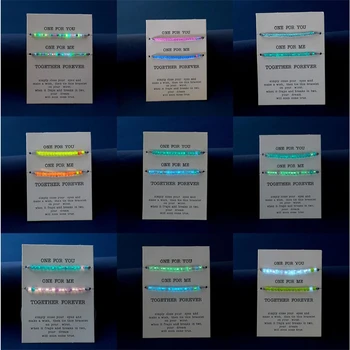 2PC/Set Luminous Bracelets Set For Women Men Night Light Glowing Rice Bead Bangle Wristbands Fashion Two Jewelry Couple Gift