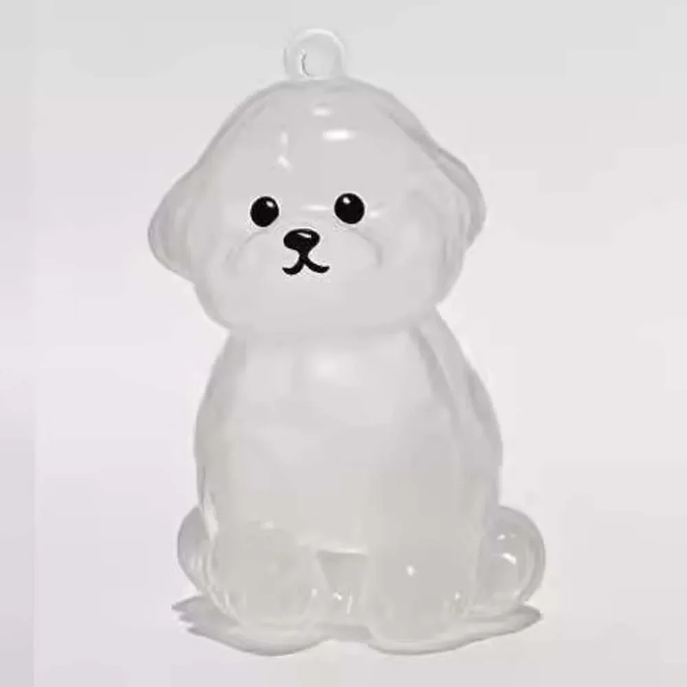 Cartoon Dog-Shaped Transparent Pet Hair Keychain and Backpack Pendant
