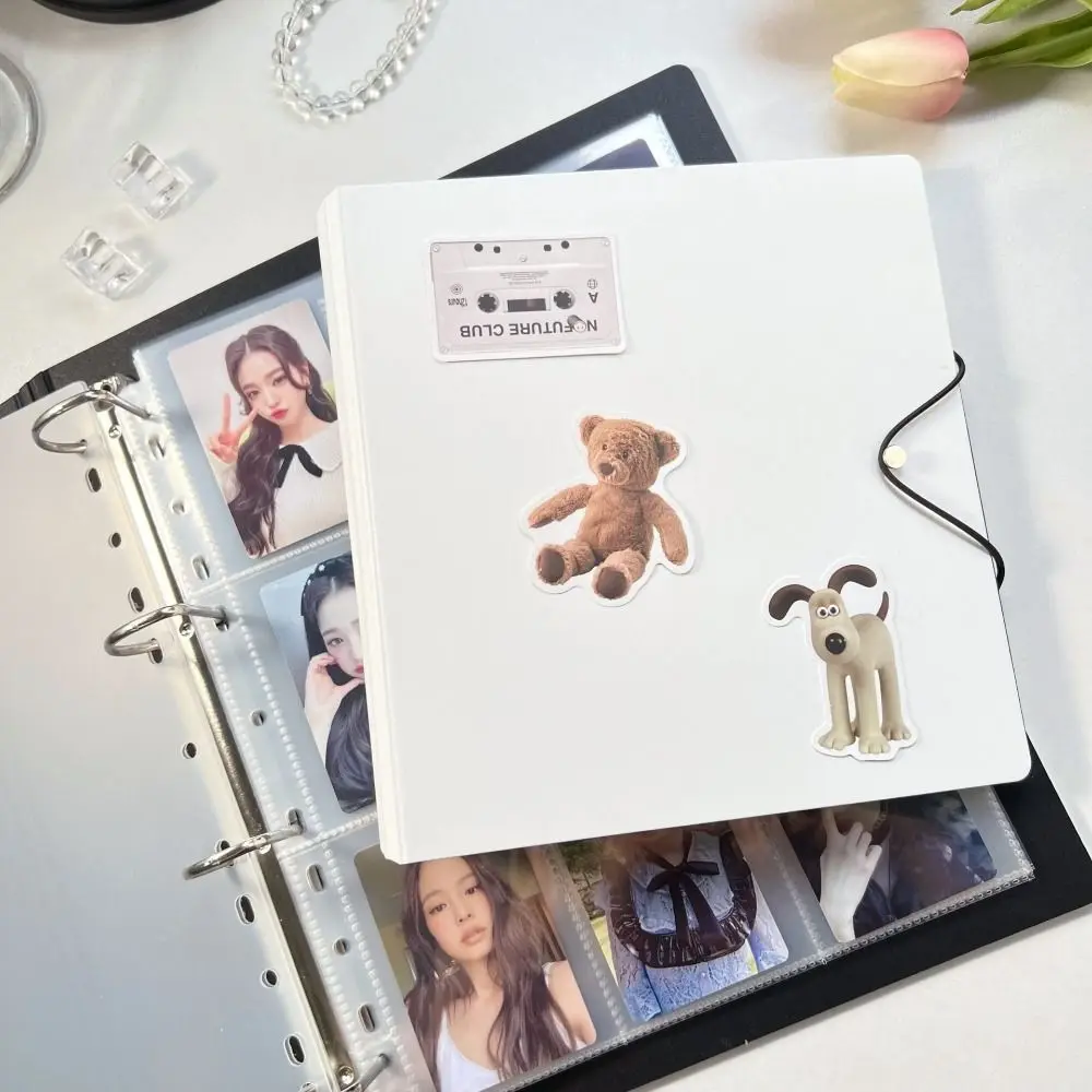 A5 Photocard Collecting Four-box Grid with Baffle Plate Photocard Binder Kawaii Candy Color Binder Photo Cards