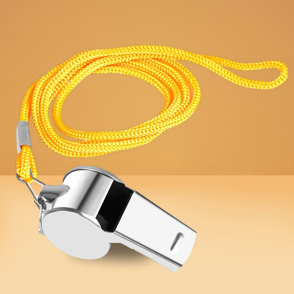 Metal Whistle with Rope, Cheer Whistles, Extra Alto, Portátil, Desportivo, Multiusos, Futebol, Futebol, Basquetebol, Treino