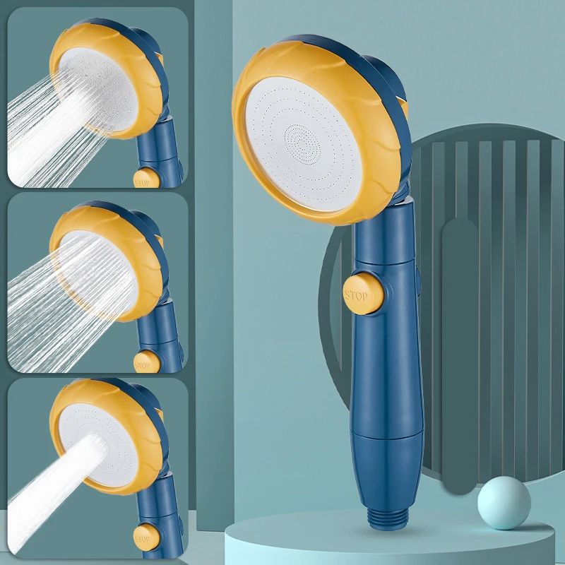 

Pressurized Shower Head High Pressure Water Saving Perforated Free Bracket Hose Adjustable Bathroom Accessories Shower Set