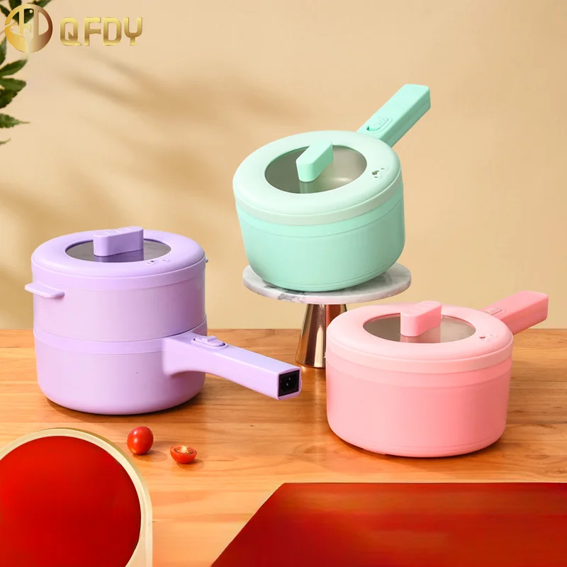 

Layer Mini Rice Cooker Stable Handheld Noodles Cooking Hot Pot Non Stick Coating manual Selection Fingertip Control Ceramic