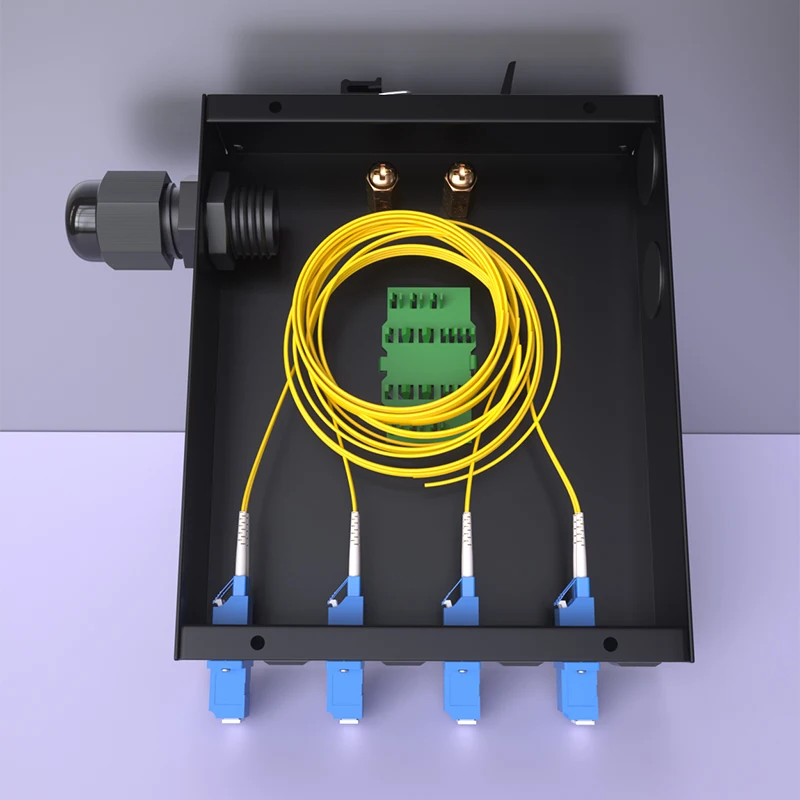 Haina 8 Port Fiber Optic Terminal Box FTTH LC 8 core single mode flange pigtail LSZH Rail type CE certification low loss
