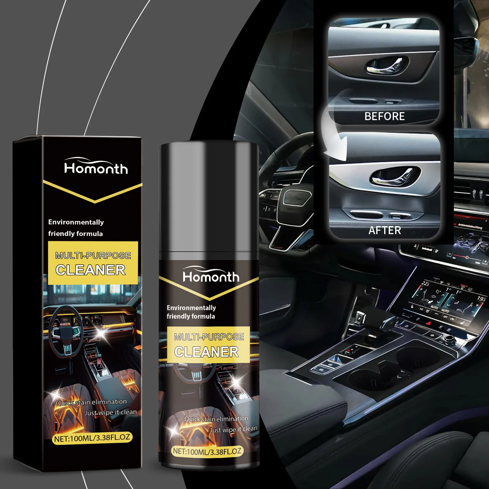 Multi Functional Foam Cleaner for Automobile Interior Cleaning, Decontamination, Maintenance and Brightening Cleaner 100 ML