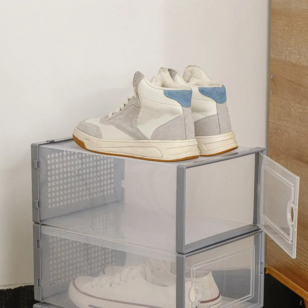 Breathable Shoe Storage Box Transparent Shoe Storage Box with Ventilation  Holes Space-saving Plastic Organizer for Home Boot - AliExpress