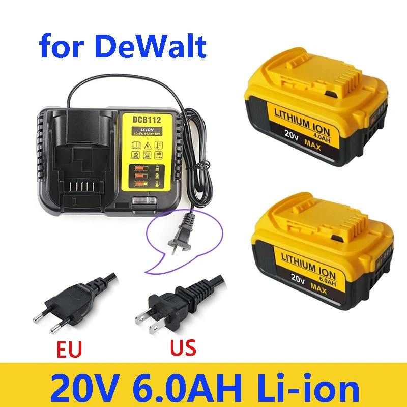 18V 20V 6.0Ah DeWalt Battery Power Tool Replacement for DeWalt DCB184