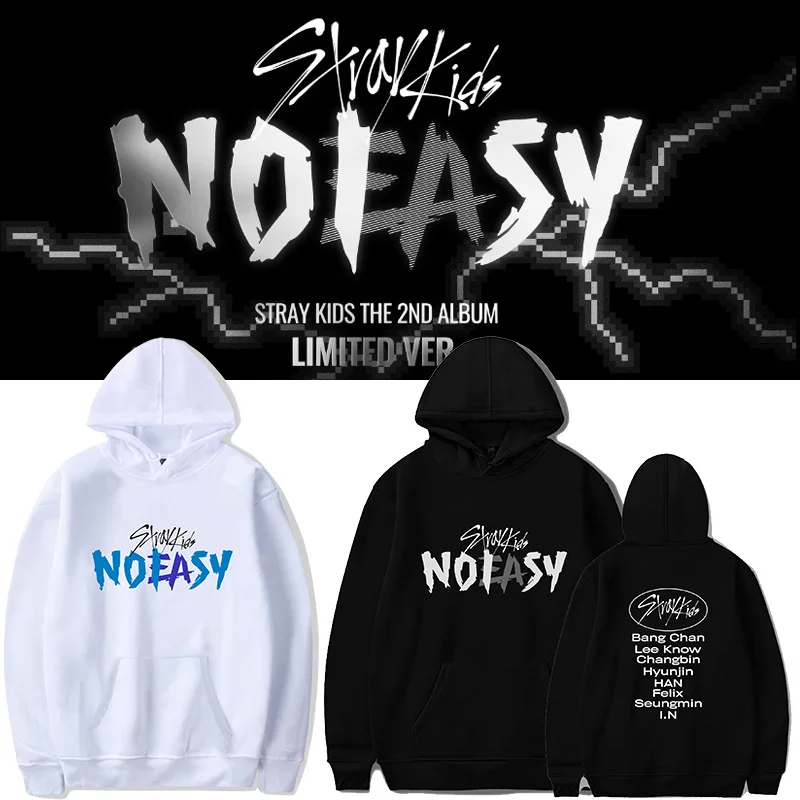 

Детские толстовки с капюшоном 2022, толстовки NoEASY SKZ, худи в стиле K-POP, хип-хоп с бархатной подкладкой, осенне-зимние толстовки, верхняя одежда